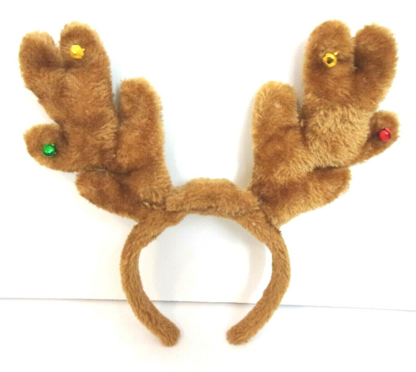 Reindeer Antlers Head X-Mas Decoration Brown Head Piece Lights Up With Bells