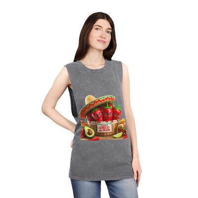 Cinco de Mayo Tank Top Fiesta Tank  Stonewash Unisex 