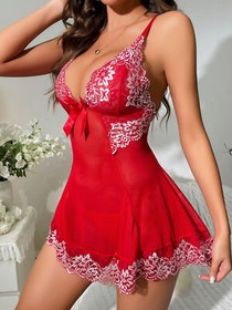 Women Sexy-Lingerie Babydoll Sheer Dress Lace Sleepwear Nighty Underwear G-Thong