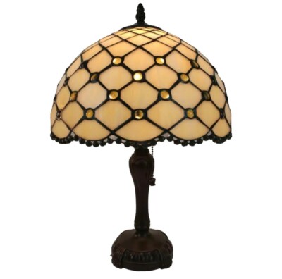 Amora Lighting 19 in. Tiffany Style Jewel Table Lamp