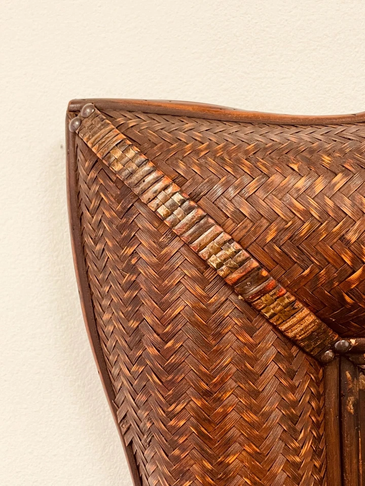 Vintage Rattan Wall Mirror Woven Frame Tiki Bar Tropical Bamboo Boho Decor - Image 3 of 4