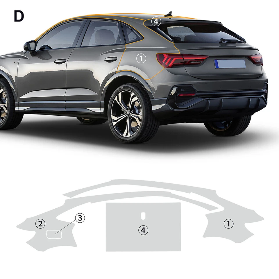 For Audi Q3 Sportback 2019-2024 Sunroof Precut Paint Protection Film Clear PPF - Image 2 of 4