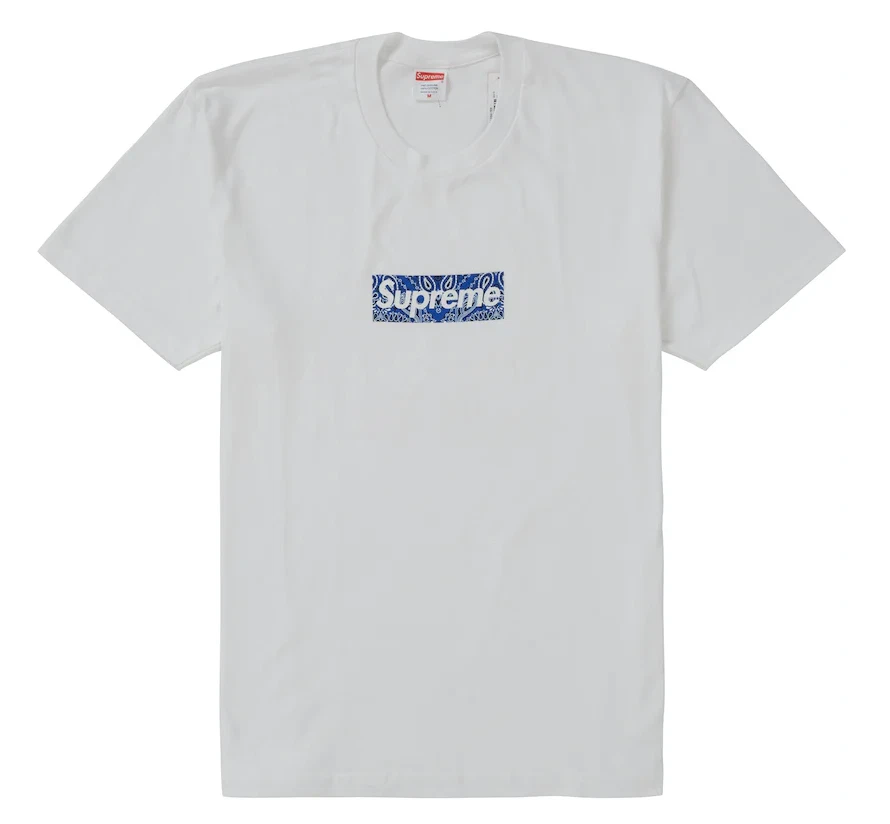 Tee shirt blanc avec logo Supreme Bandana Box 100% authentique