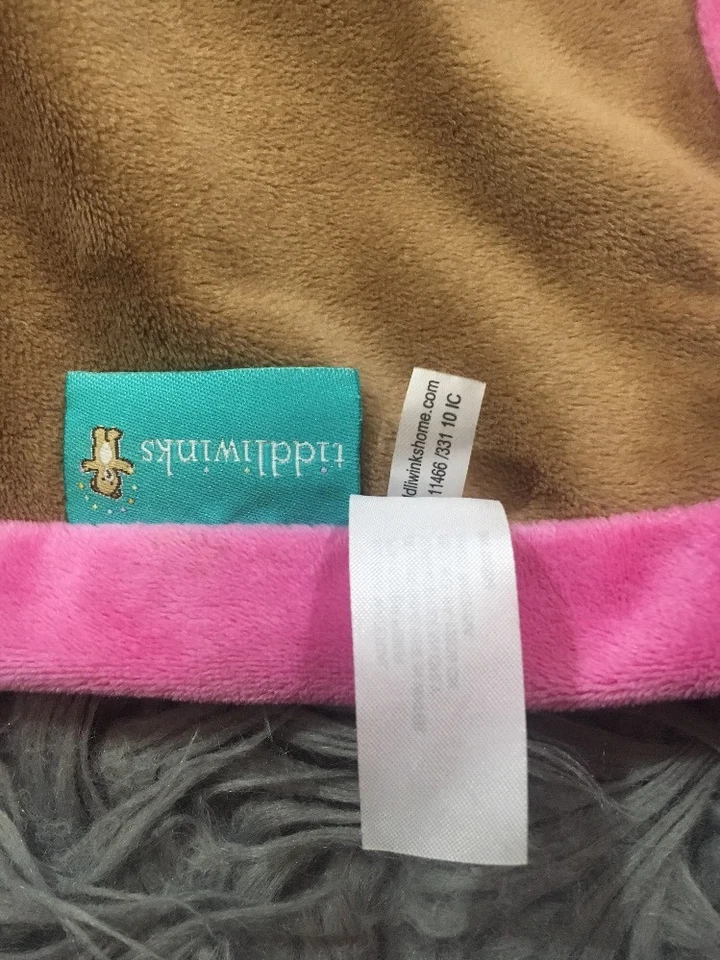 Tiddliwinks 13" Niña Mono con Lazo Seguridad Rosa y Marrón Manta Lovey Edredón Foto 4 de 4