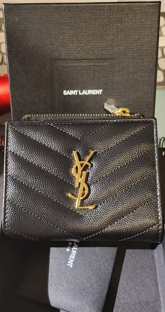 Saint Laurent Cassandra Leather Bifold Wallet