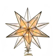 Gold Sputnik Capiz 15 Point Tree Topper 10 Light