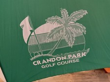Vtg Crandon Golf Green & White Umbrella Miami...