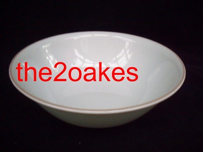 Corelle PACIFICA 8.5'' Serving Bowl Vegetable White Tan Ring Band Line 8-1/2''