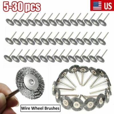 10-30PCS Stainless Steel Wire Brush Dremel Rotary Tool die grinder removal wheel