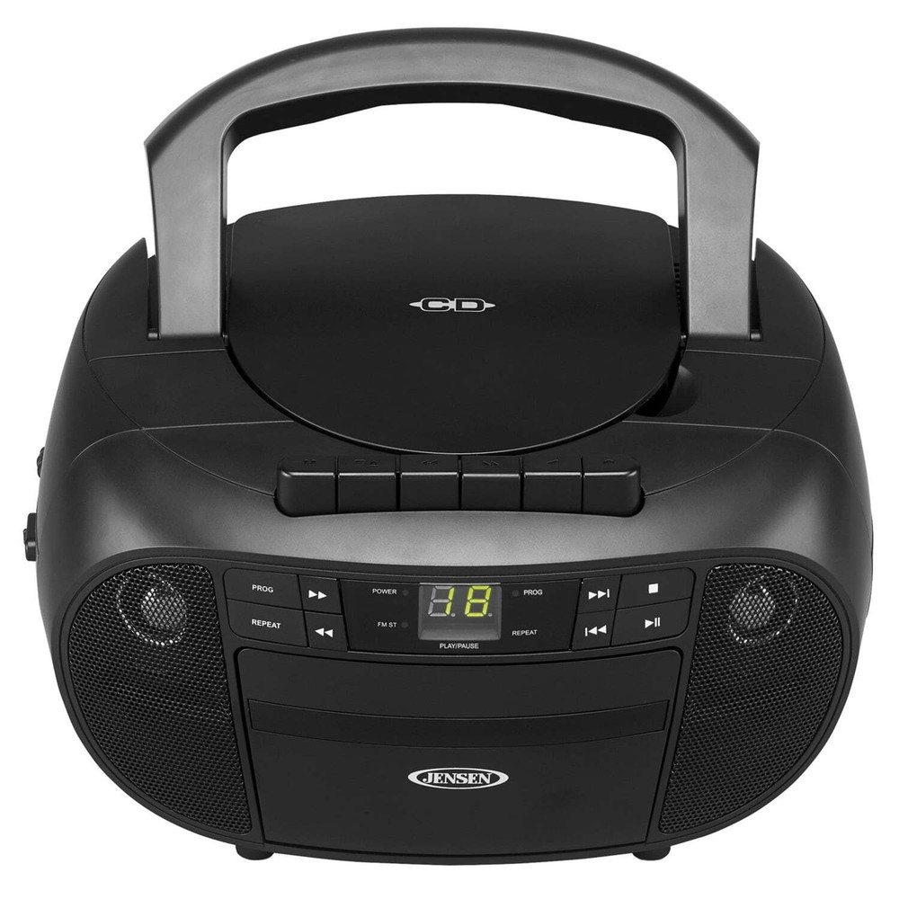 JENSEN Portable Boombox/Stereo Cassette Recorder & CD Player with AM/FM Radi