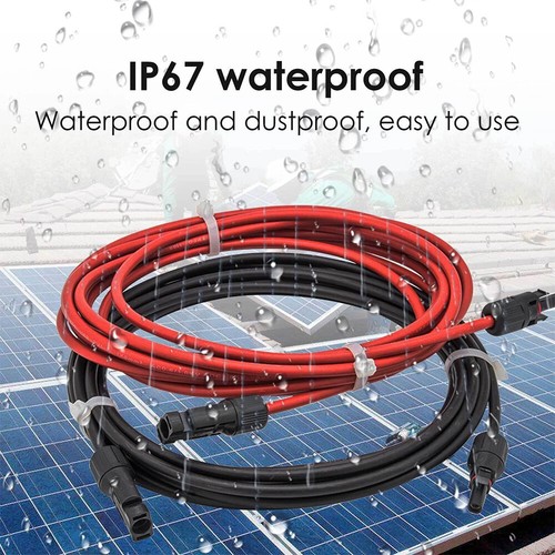 1 Pair Solar Panel Extension Cable Wire Black Red 10 AWG Connector 6mm² - Picture 6 of 15