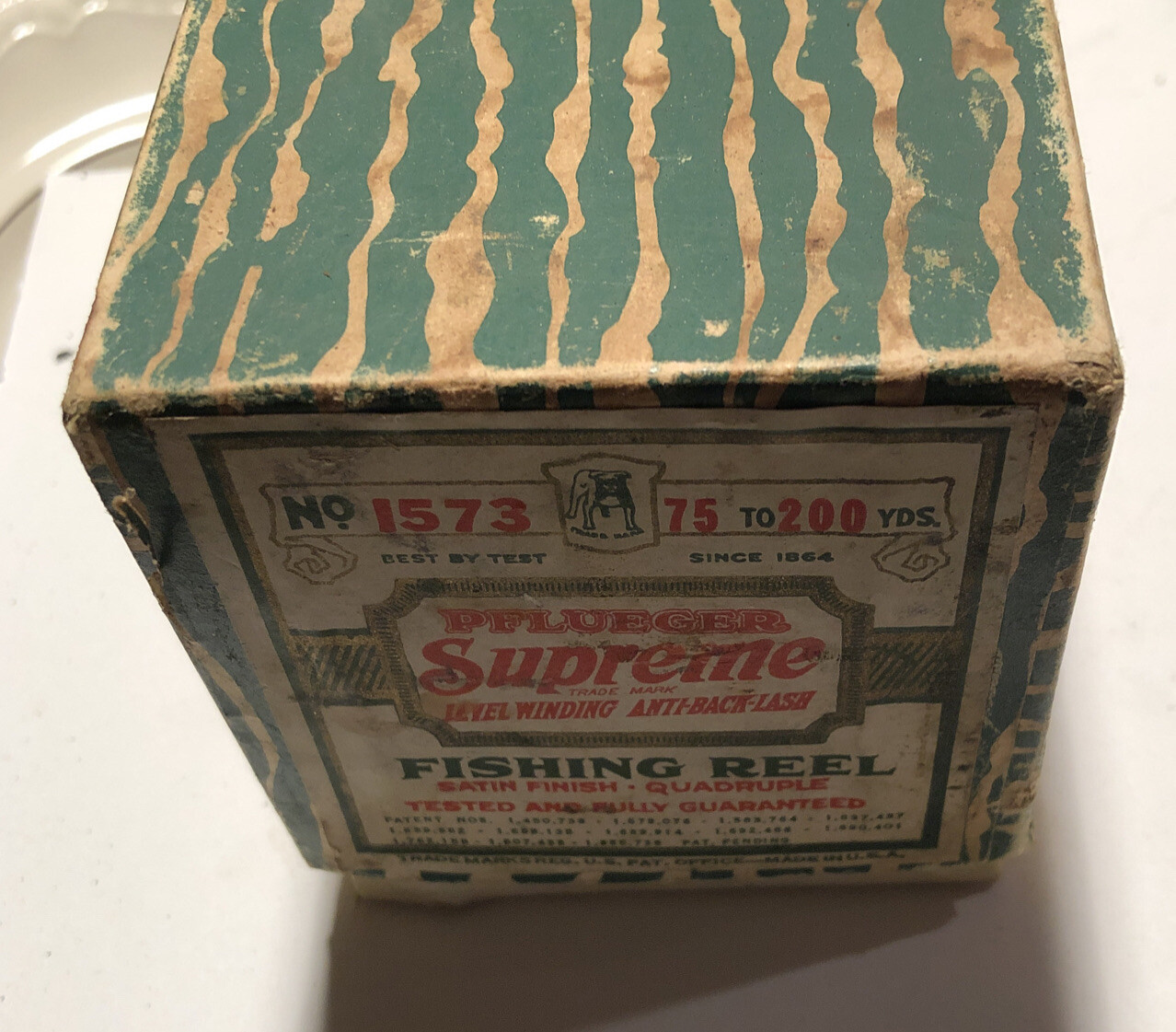 Vintage Pflueger Supreme No. 1573 Gray  Baitcasting Reel With Box & Papers