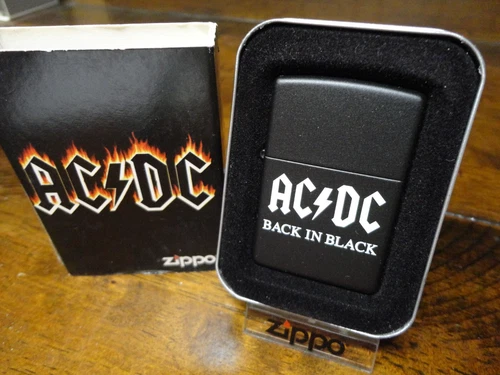 AC DC BACK IN BLACK ZIPPO LIGHTER MINT IN BOX 2007