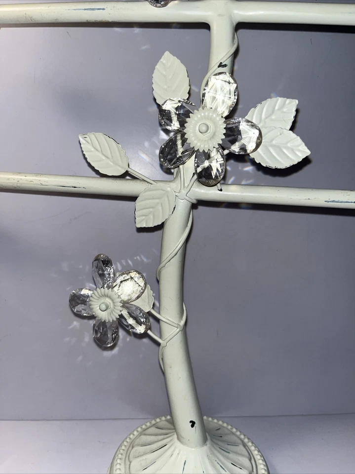 Подставка/органайзер для ювелирных изделий из белого металла POTTERY BARNTEEN PBTeen с цветами 2 уровня - Изображение 4 из 4