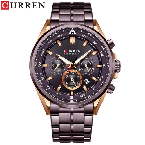 CURREN Fashion Watch Men Chronograph Wristwatch Business Steel Quartz Date Watch - Picture 21 of 28
