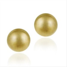 Gold Tone over Sterling Silver 10mm Polished Ball Bead Stud Earrings