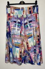 David Nieper Fully Lined Paint Strokes Print Stretch Midi Skirt Size 12 Viscose
