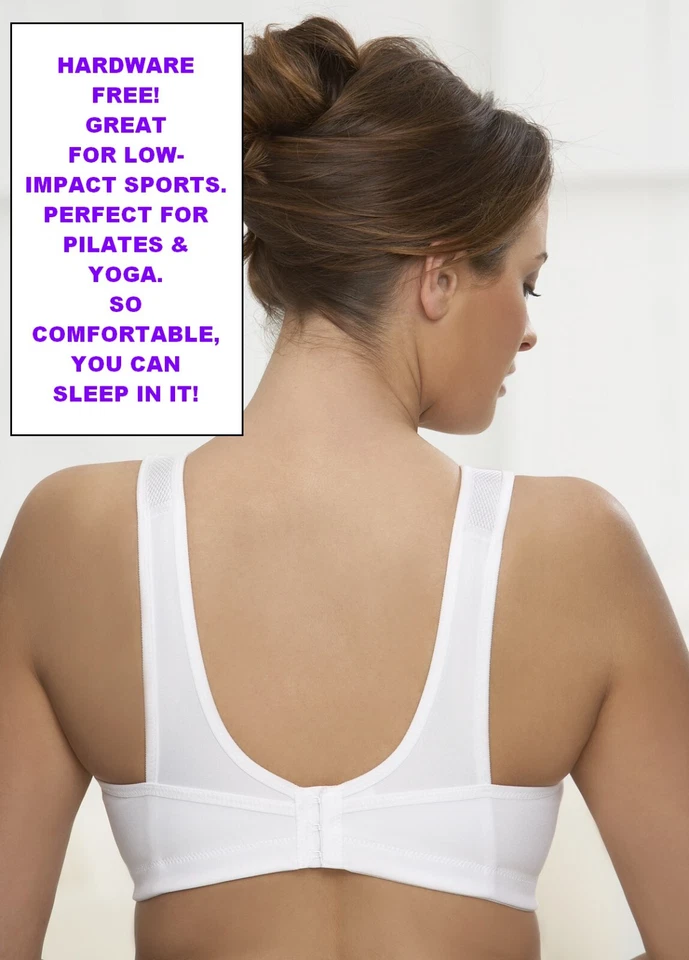 Sujetador de viaje Glamorise Go Walking Yoga Deporte Ocio Pilates Dormir Cómodo 38B 38C Foto 2 de 4