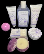 SUPERSUN Home Spa Gift Set - Lavender Bath and Body Gift for Women