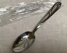 Lenox 18 10 Stainless Spyro Black Accent Slotted Serving Spoon 9”