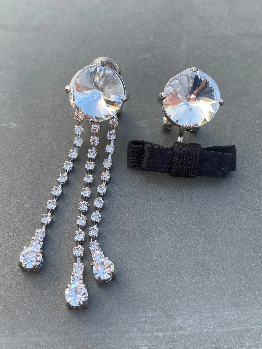 MIU MIU Silver Tone Clip On Earrings