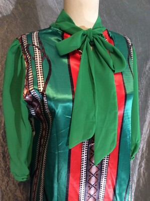 NWT Womens stylewe mini dress size 12 green red multicolor polyester semi  sheer | eBay
