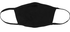 Two, 3pks. Bella Washable Canvas Adult Face Mask, M/L Black Double Ply, NIP
