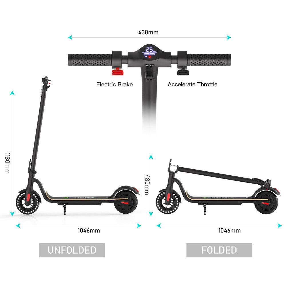 ELECTRIC SCOOTER LONG RANGE FOLDING ADULT E-SCOOTER 5.2AH SAFE URBAN COMMUTER