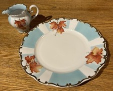 Seltmann Weiden Bavaria W. Germany Plate Matching Creamer, Turquoise And Gold
