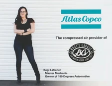 2017 BOGI LATIENER "All Girls Garage" Atlas Copco SEMA Show Promo Card