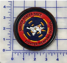 4.5" NAVY TOP GUN FIGHTER WEAPONS SCHOOL COLOR LEATHER PATCH
