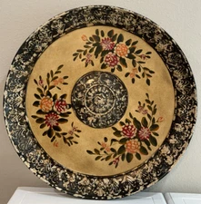 Vtg Fleur-De-Lis Floral Acanthus Decorative Tray Plate Home Decor Coffee Table