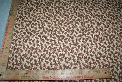 Ginger Bread Man Candy Cane Holiday Cotton Fabric 19 x44'' Quilting Fast Shipping