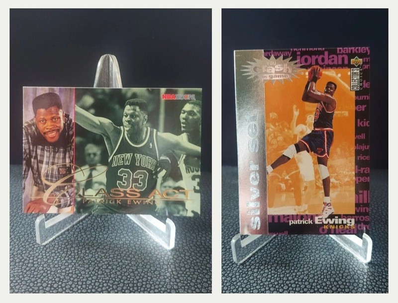 Patrick Ewing LOT 2 Card Hoops Class Act Insert & You Crash The Game Silver York