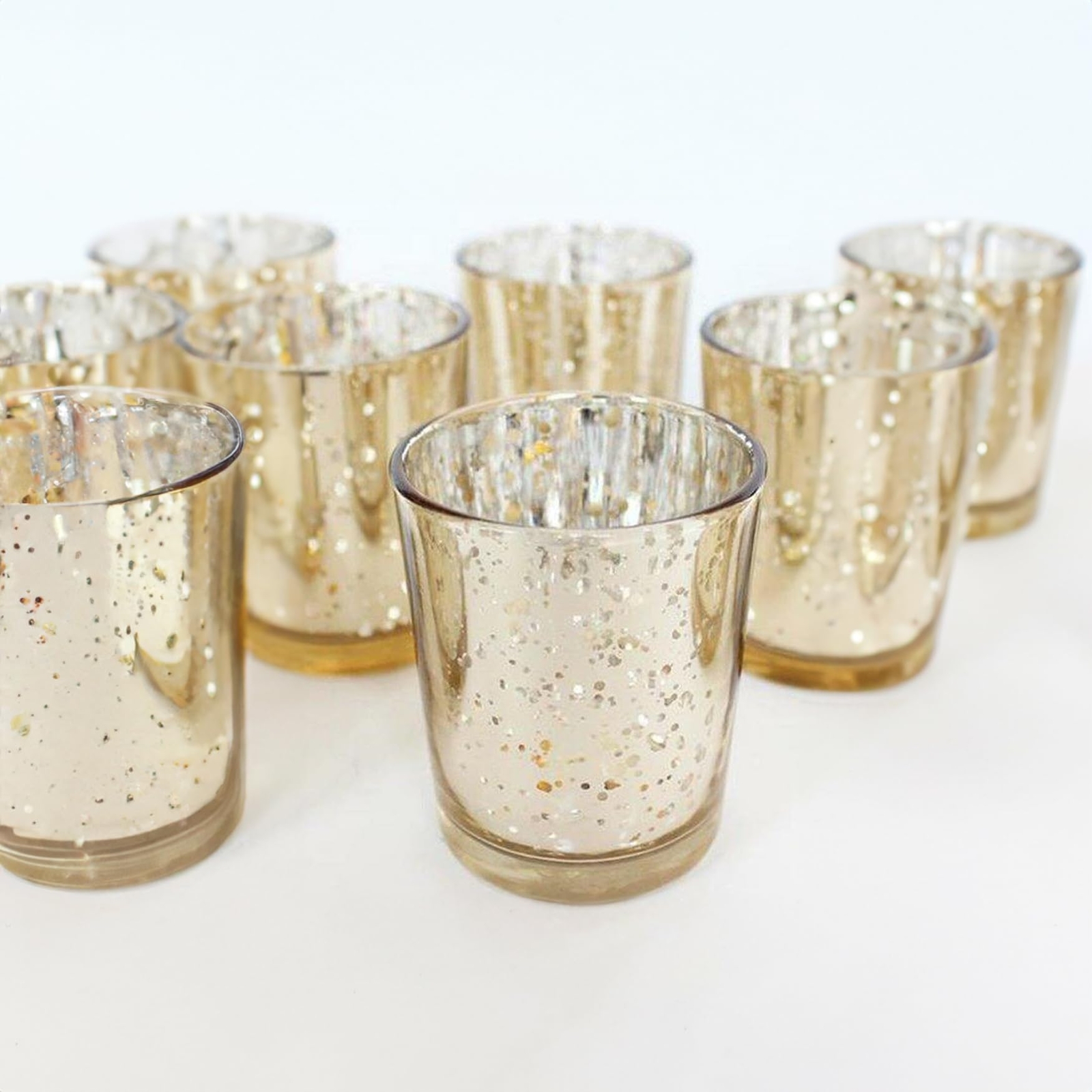 Gold-Speckled WGV Tea Light Holder - 2.2x2.75