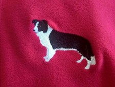 Lightweight Fleece. Border Collie Dog Logo With Free Name Embroidered Below.