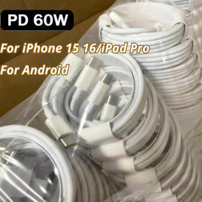 60W USB-C to USB-C Cable Fast Charger Type C Cord For iPhone 15 16 Samsung Lot
