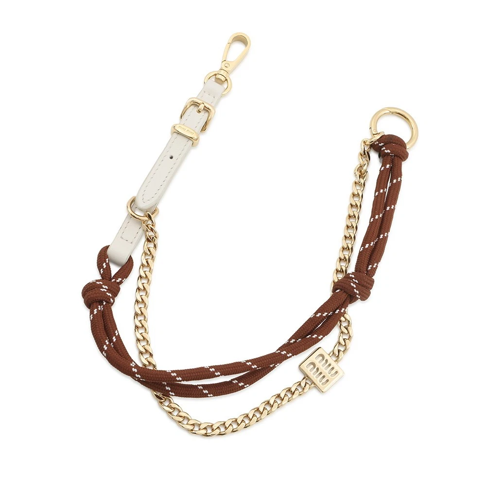 Miu Miu — MIUMIU Trick Key Ring Leather Brown/White 5TL510_2CRT_F0KMH
