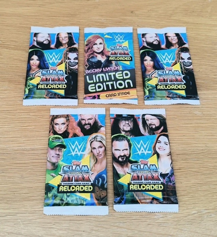 Topps WWE Slam Attax Reloaded TCG x 5 Sealed Packs inc Limited Edition Pack