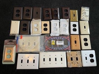 Huge Lot 25pc Plate Wall Switch Covers Replacements/Contractors Lot H1
