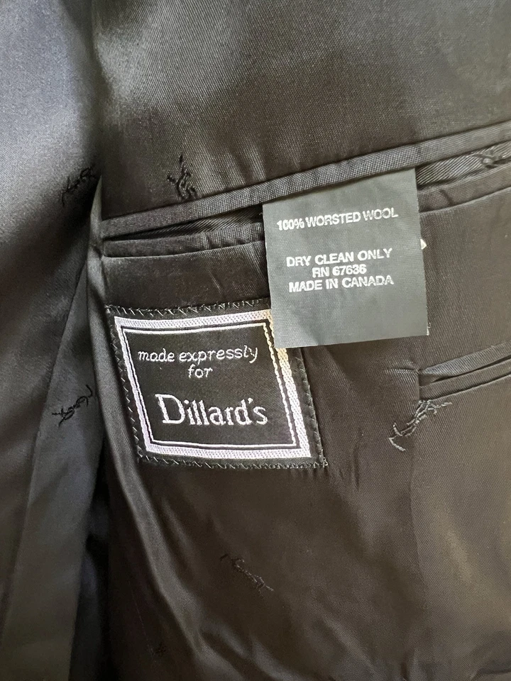 De colección YSL Yves Saint Laurent 46R Negro 100% Lana Hombre Traje Chaqueta Abrigo Deportivo Foto 3 de 4