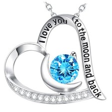 Birthday Gifts for Women I Love You K. December Birthstone Blue Topaz Necklace
