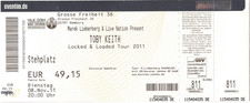 Toby Keith  Locked & Loaded Tour 2011 Hamburg Ticket/Konzertkarte/Eintrittskarte