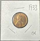 1933 Lincoln Wheat Cent Penny  BU