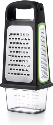 OXO Good Grips Etched Box Grater with Removable Zester, 4.5''L x 3.4''W x Steel 