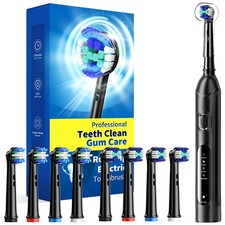 Rotating Electric Toothbrush for Adults with 8 Brush Heads 2 Types , 4 Modes...