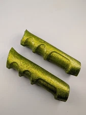 HUFFY BICYCLE ANTIFREEZE GREEN GLITTER Original Hand Grips 1970's New Old Stock