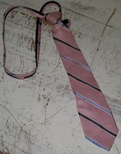 Nautica Pink Blue Stripe Boys Zipper Tie 14 Inches S25