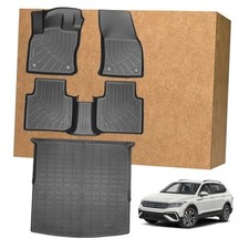 Floor Mats for VW Tiguan 2018-2024 Only Fit for 5 Seats , TPE Waterproof Non