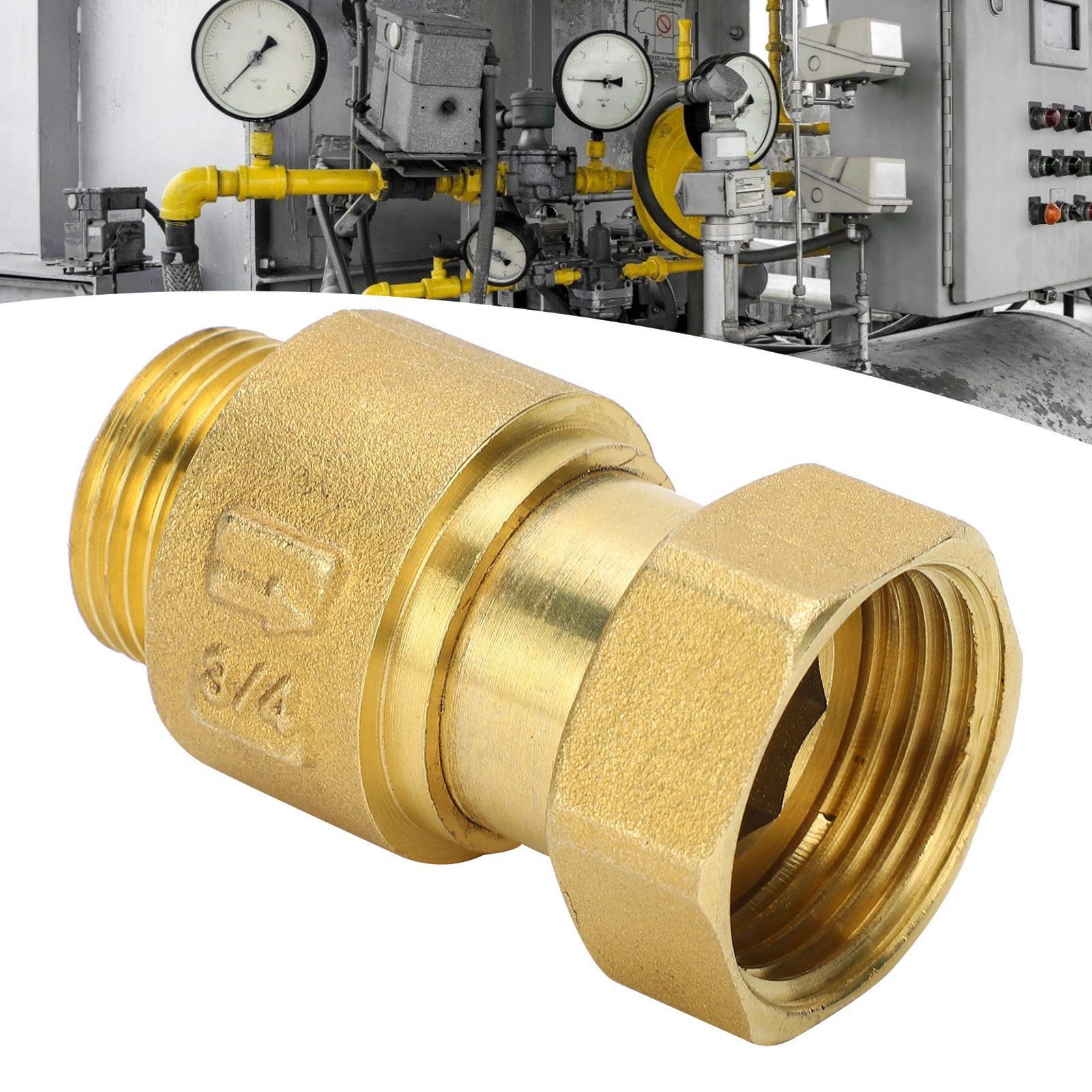 Check Valve Brass Material 1‑Way Streamline Water Meter Thread Reflux Control
